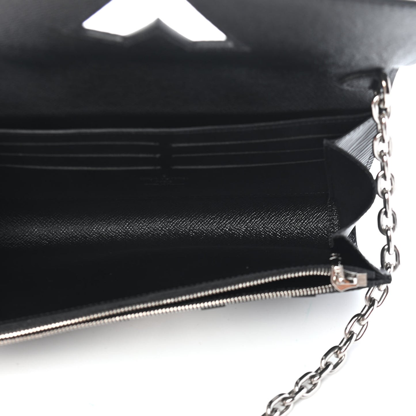 Epi Monogram Studded Twist Chain Wallet Black Black