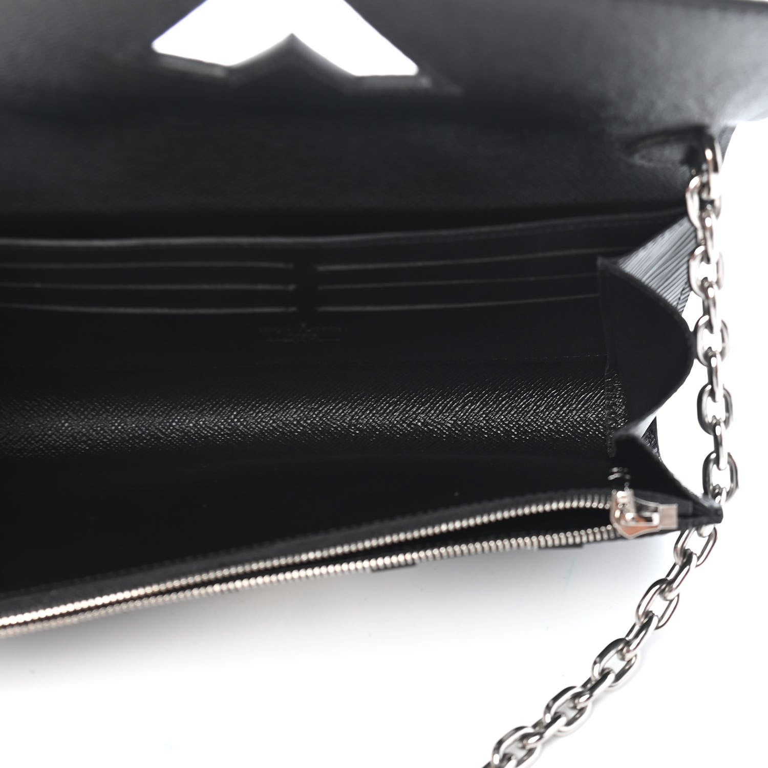 Louis Vuitton Epi Monogram Studded Twist Chain Wallet Black Black 4 of 7