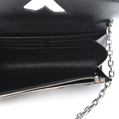 Louis Vuitton Epi Monogram Studded Twist Chain Wallet Black Black 4 of 7