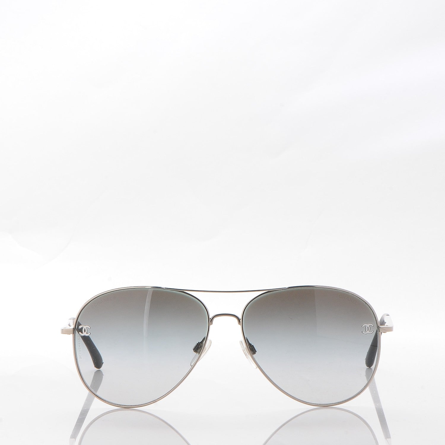 Chanel CC Aviator Sunglasses 4189-TQ Silver 2 of 9