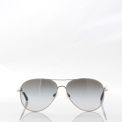 Chanel CC Aviator Sunglasses 4189-TQ Silver 2 of 9
