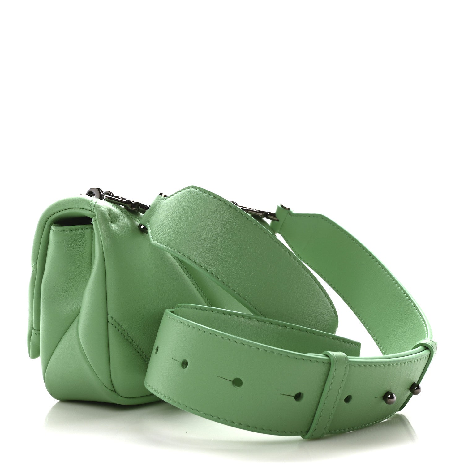 Bulgari Calfskin Matelasse Mini Serpenti Cabochon Crossbody Bag Peridot Green 3 of 10