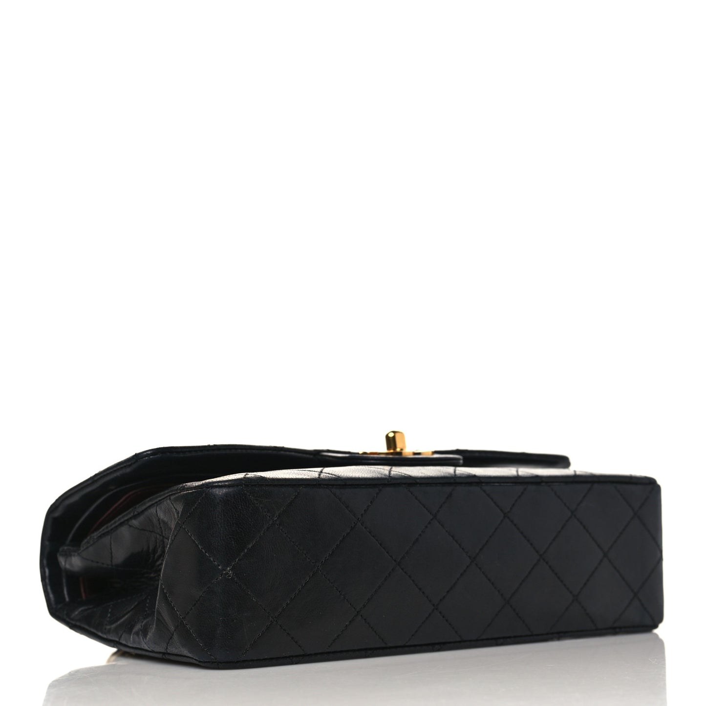 Lambskin Quilted Small Double Flap Black
