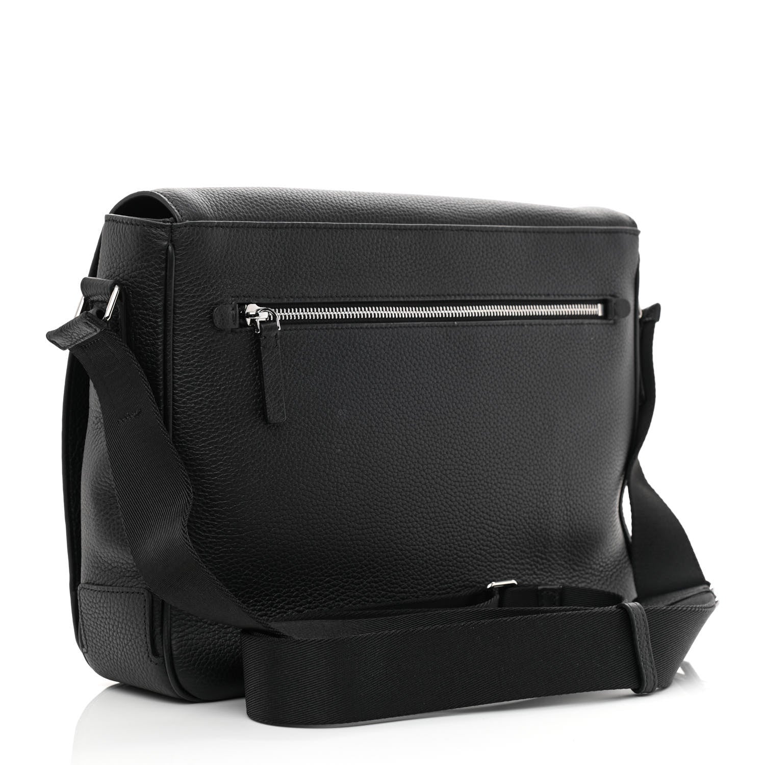 Burberry Grainy Calfskin Embossed Bruno Messenger Black 3 of 11