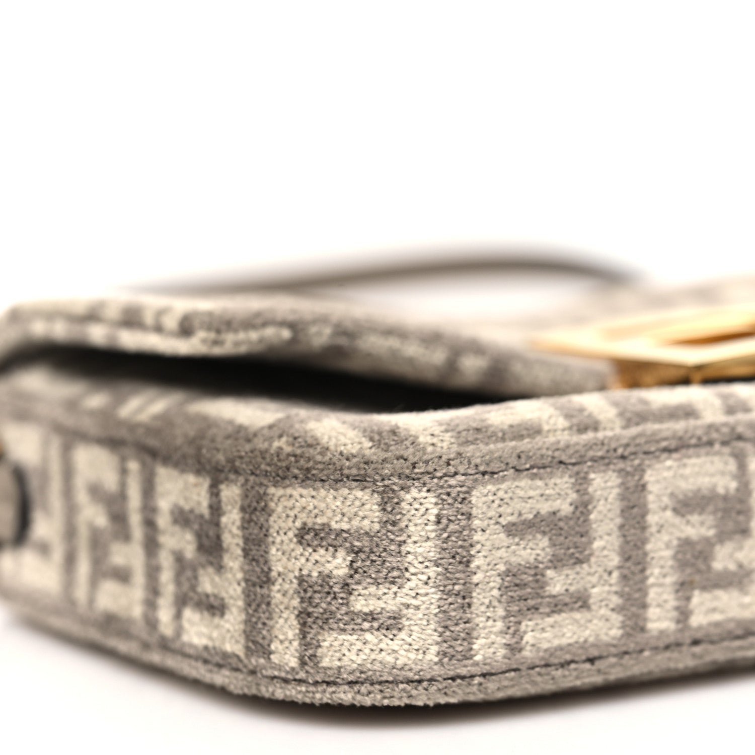 Fendi Chenille Vitello Micro FF Phone Baguette Tortora 9 of 11