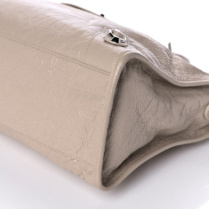 Balenciaga Agneau Classic Silver Hardware City Logo Strap Light Beige Black 8 of 8