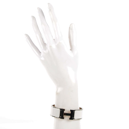 Hermes Enamel Wide Clic Clac H Bracelet GM White 2 of 6