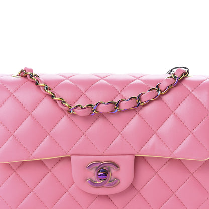 Chanel Lambskin Quilted Mini Rectangular Flap Pink Yellow 10 of 10