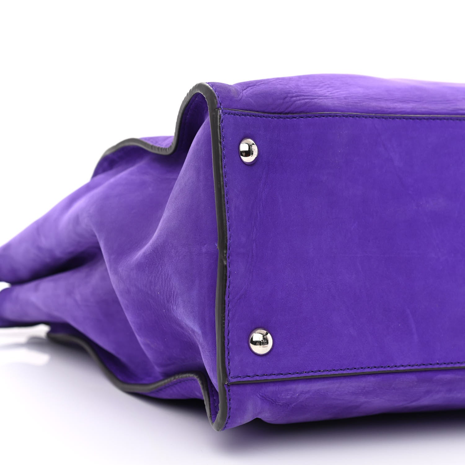 Fendi Suede Large Peekaboo Iconic Satchel Purple 10 of 11