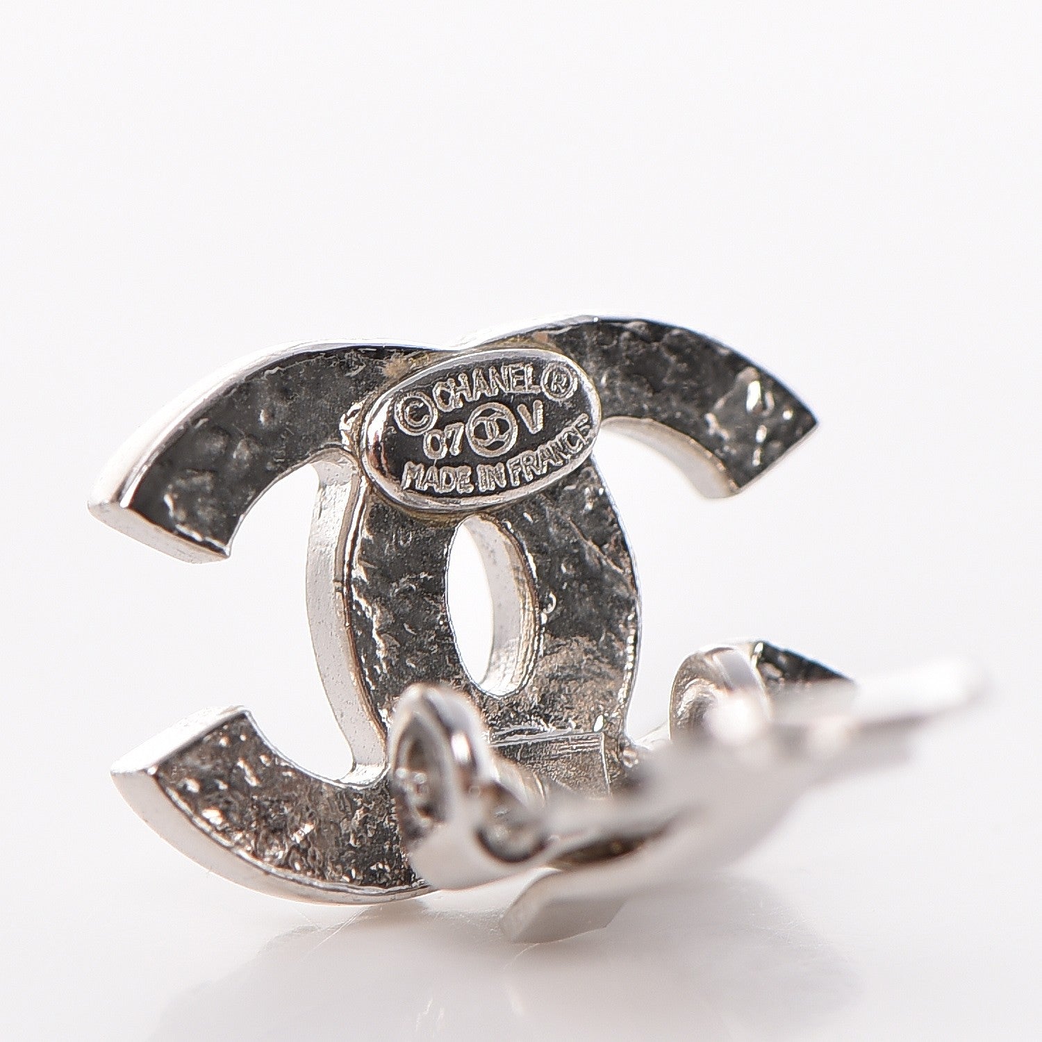 Chanel Crystal CC Clip On Earrings Silver 4 of 4