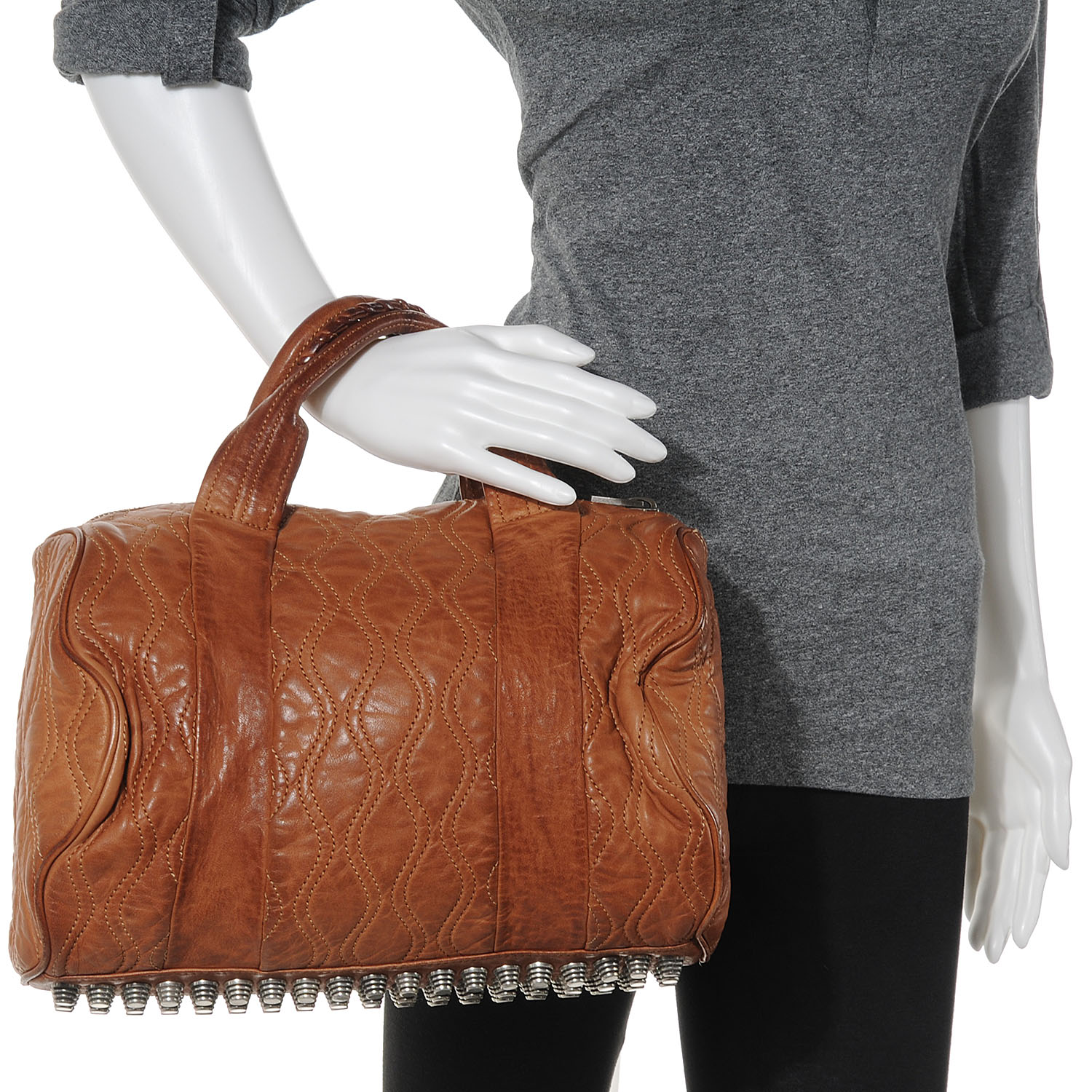 Alexander Wang Quilted Leather Rocco in Brown 2 of 6