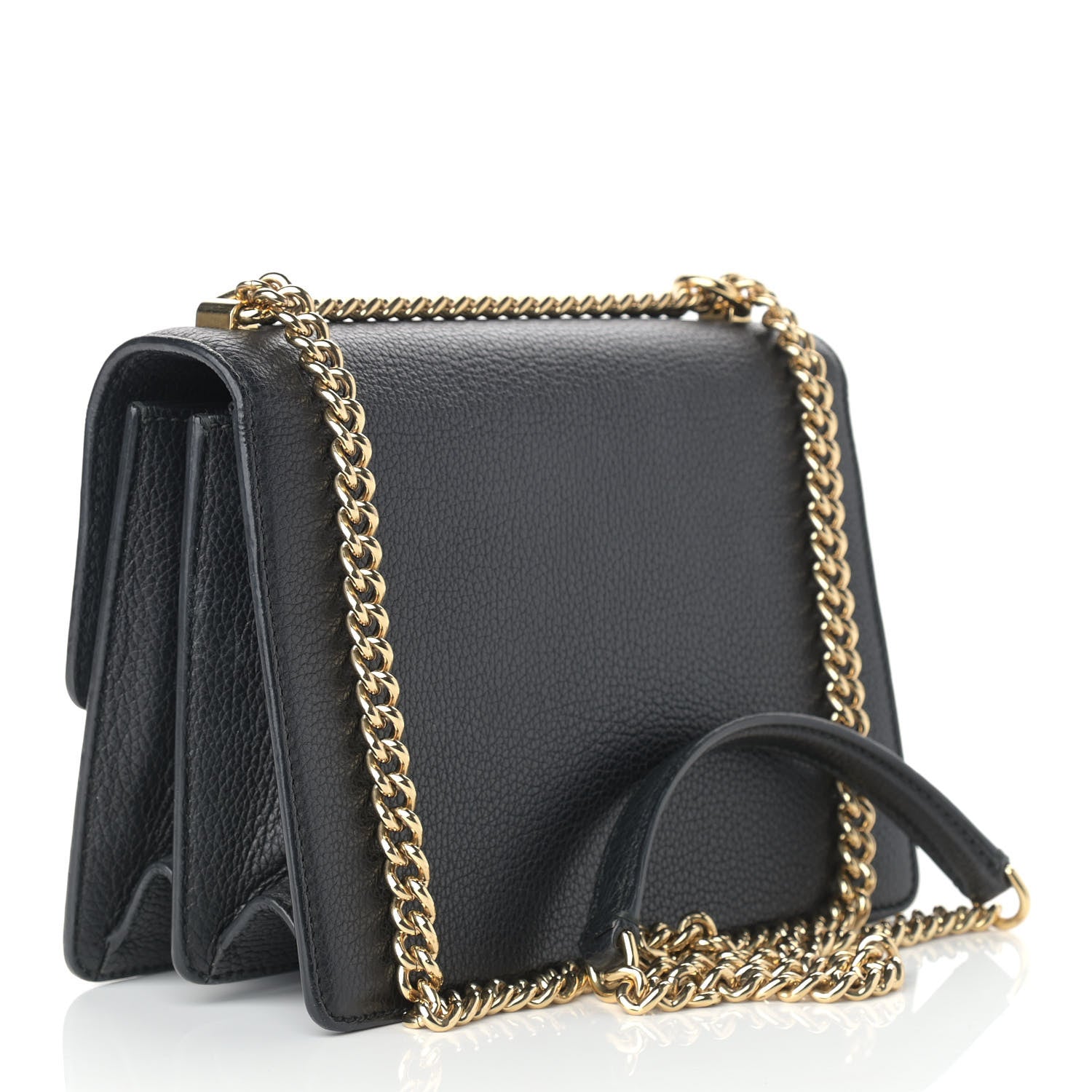 Dolce & Gabbana Grained Calfskin Rosalia Shoulder Bag Black 3 of 10