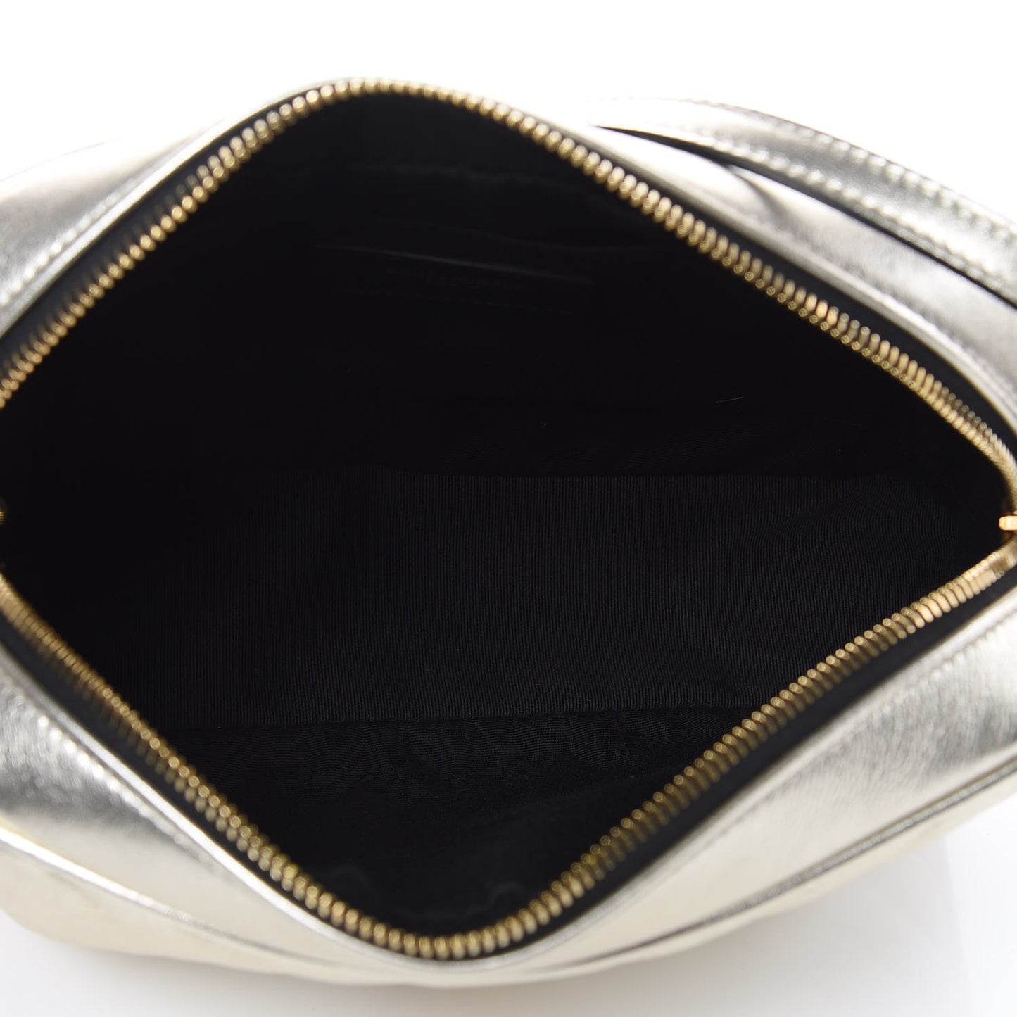 Metallic Calfskin Matelasse Monogram Lou Camera Bag Platino
