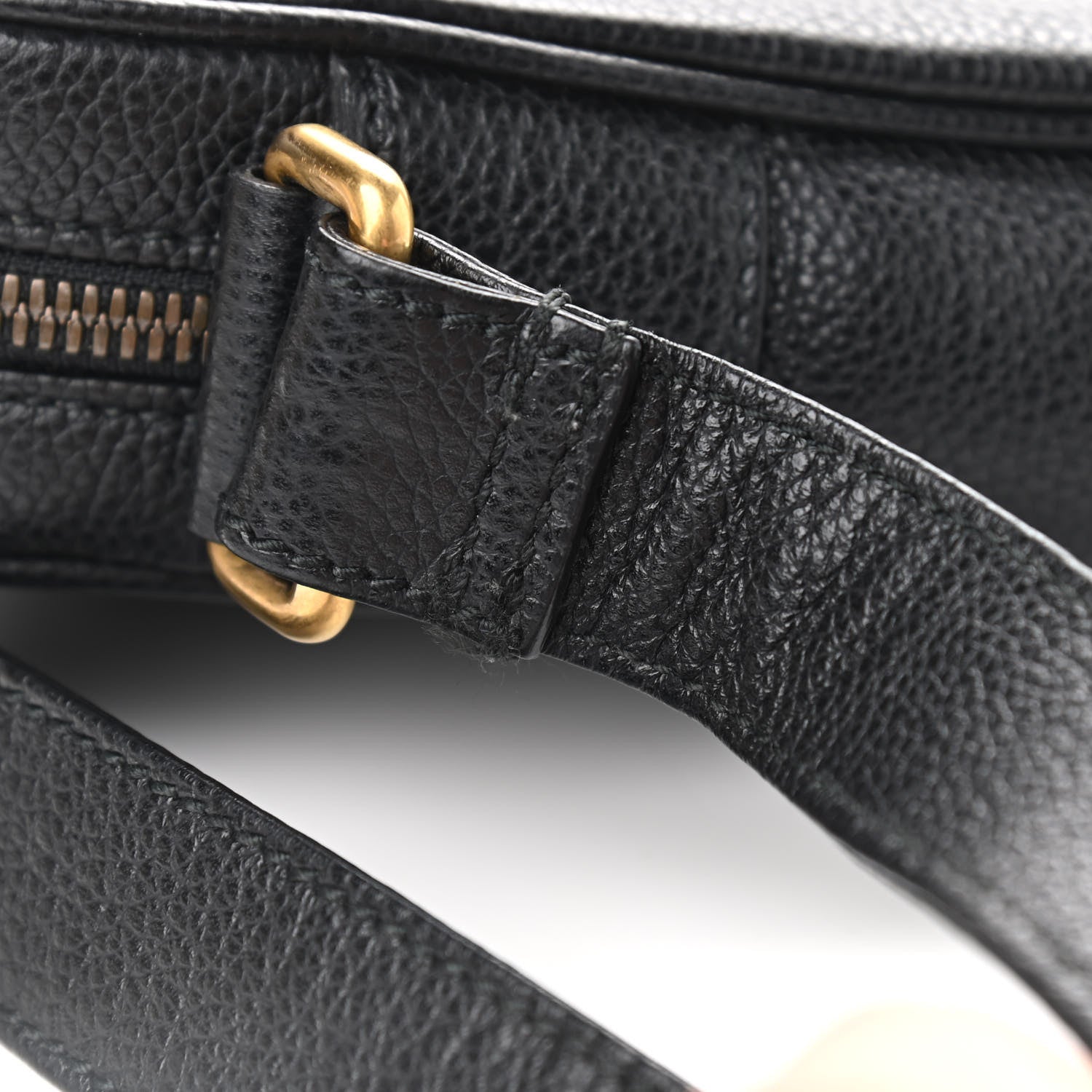 Gucci Grained Calfskin Mini Logo Messenger Bag Black 8 of 10