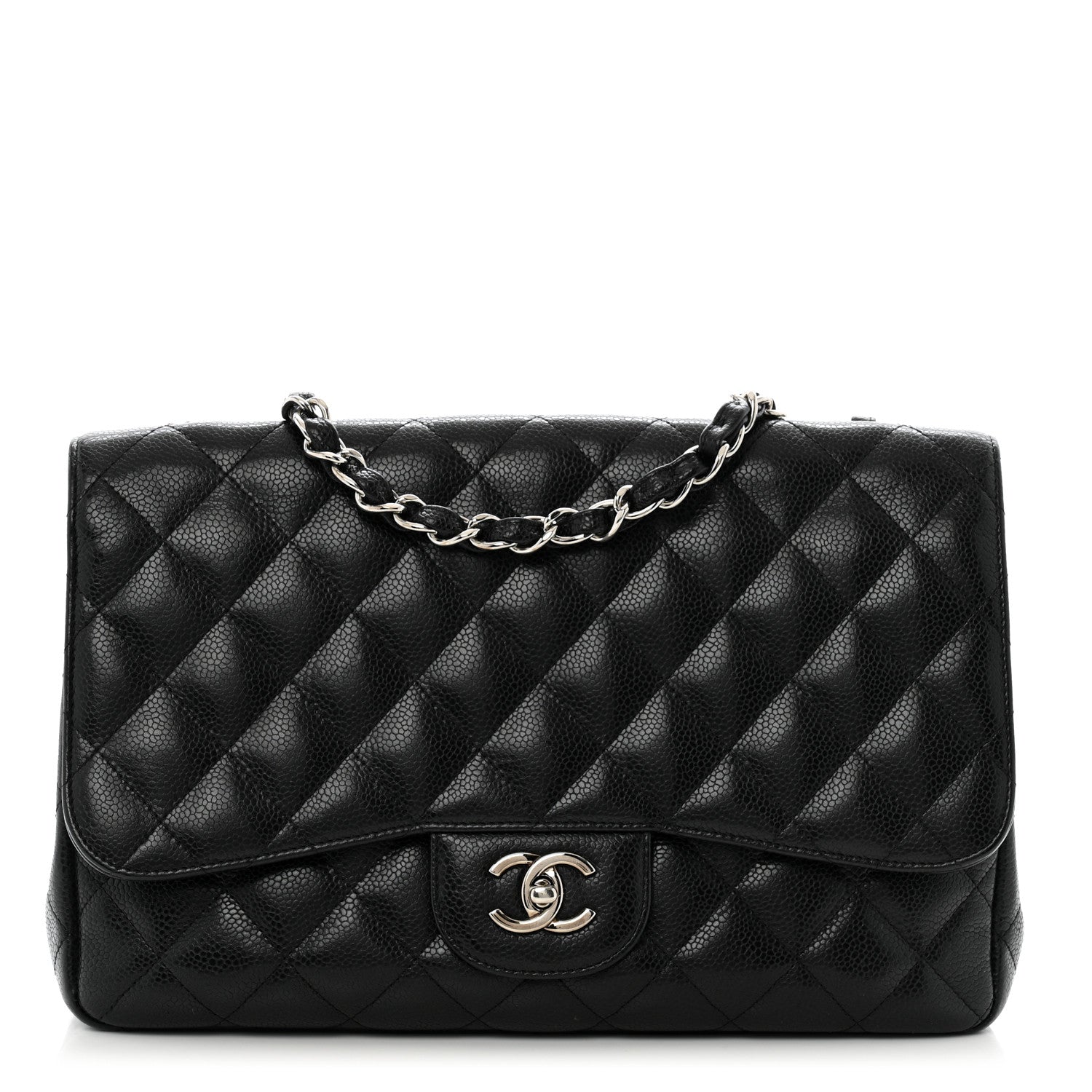 Chanel Caviar Quilted Jumbo Double Flap Black 1 of 15