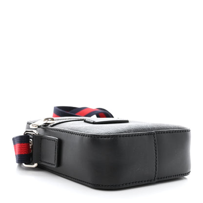 Gucci GG Supreme Monogram Appia Calfskin Web Small Camera Messenger Bag Black Grey 4 of 11