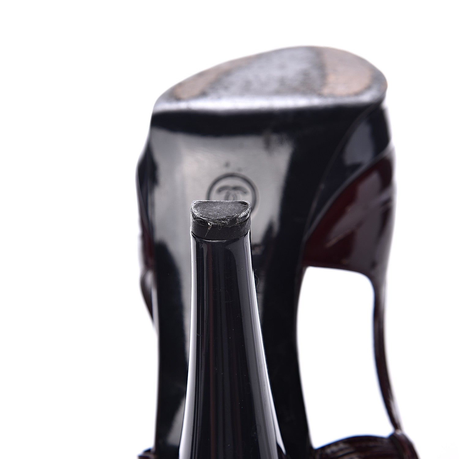 Chanel Patent Cap Toe Sling Back Pumps 38 Burgundy 9 of 9