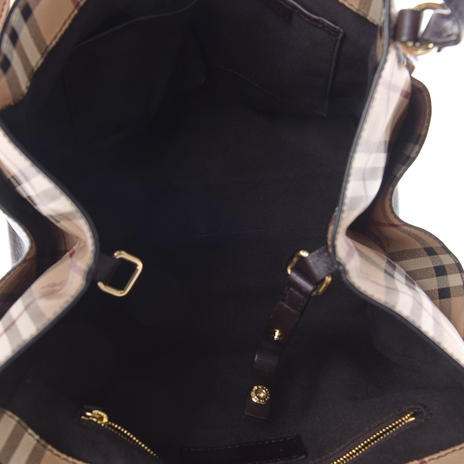 Burberry Haymarket Check Small Canterbury Tote Chocolate 5 of 9