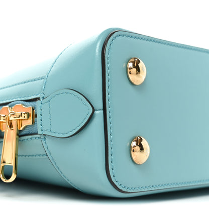 Gucci Boarded Plutone Calfskin Small Horsebit 1955 Top Handle Bag Dusty Azure 9 of 10