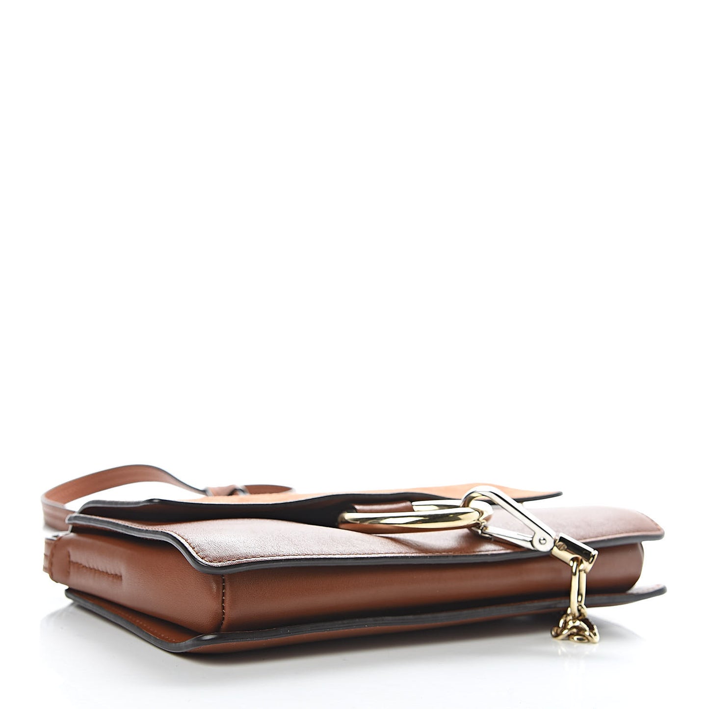 Suede Calfskin Small Faye Shoulder Bag Tobacco