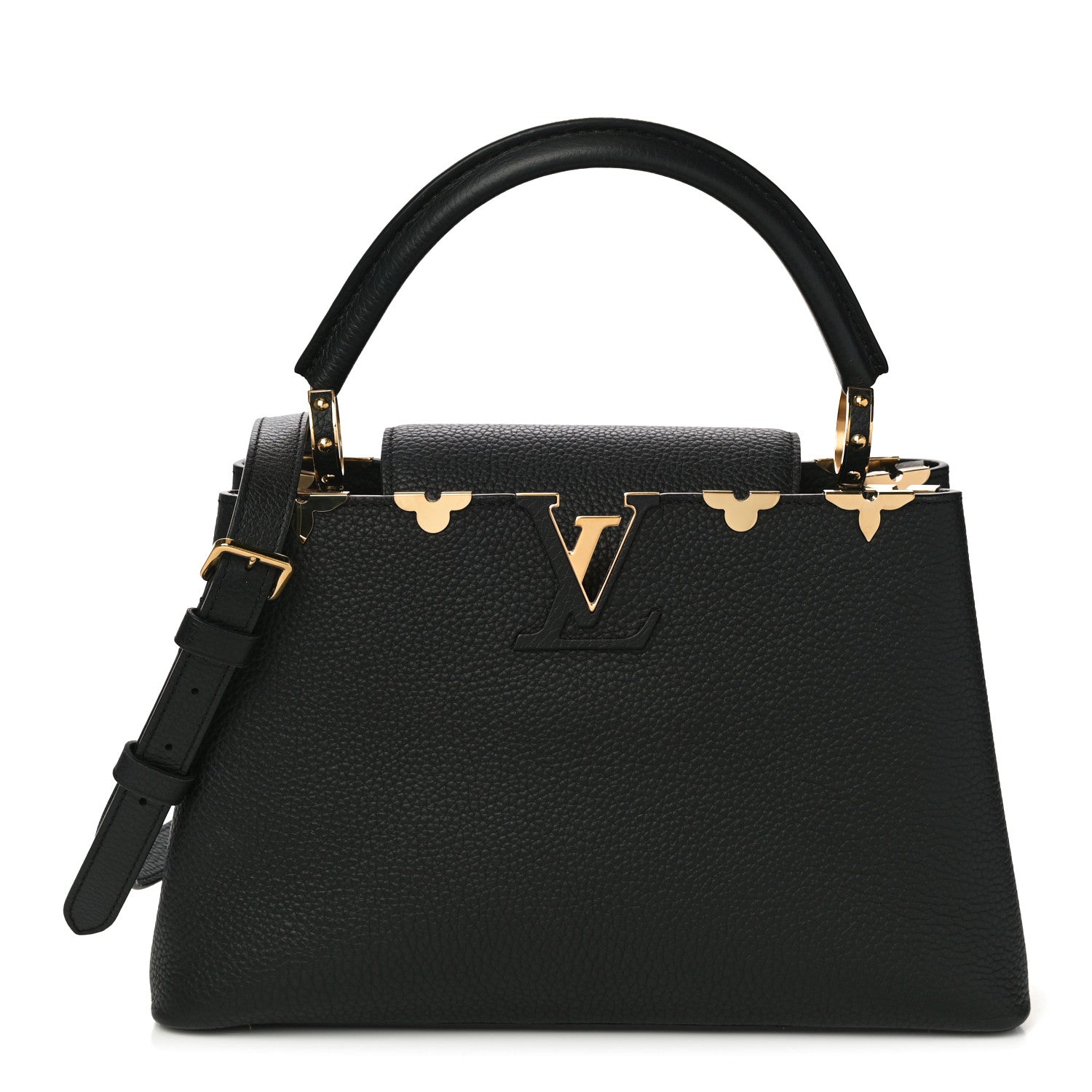 Louis Vuitton Taurillon Embellished Flower Crown Capucines PM Black 1 of 9