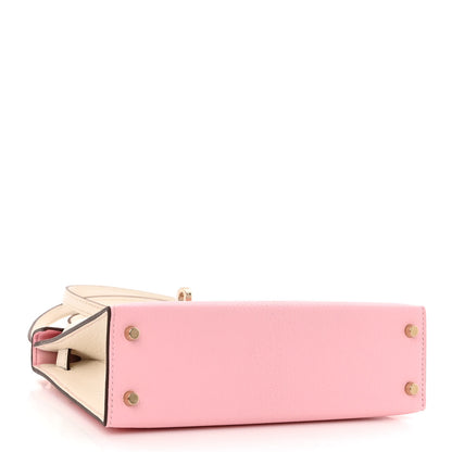 Hermes Chevre Mysore Horseshoe Mini Kelly Sellier 20 Rose Sakura Nata 4 of 11