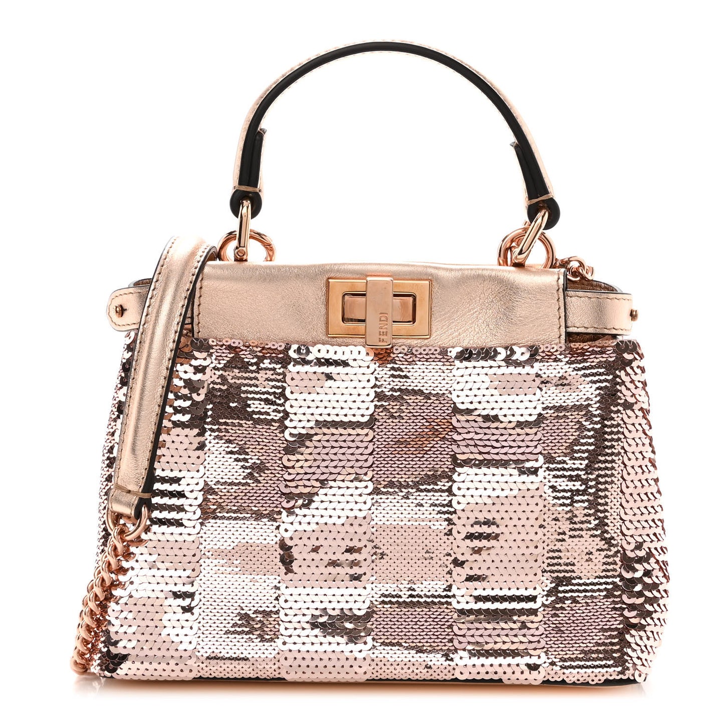 Sequin Metallic Nappa Pequin XS Peekaboo Iconic Satchel Rame
