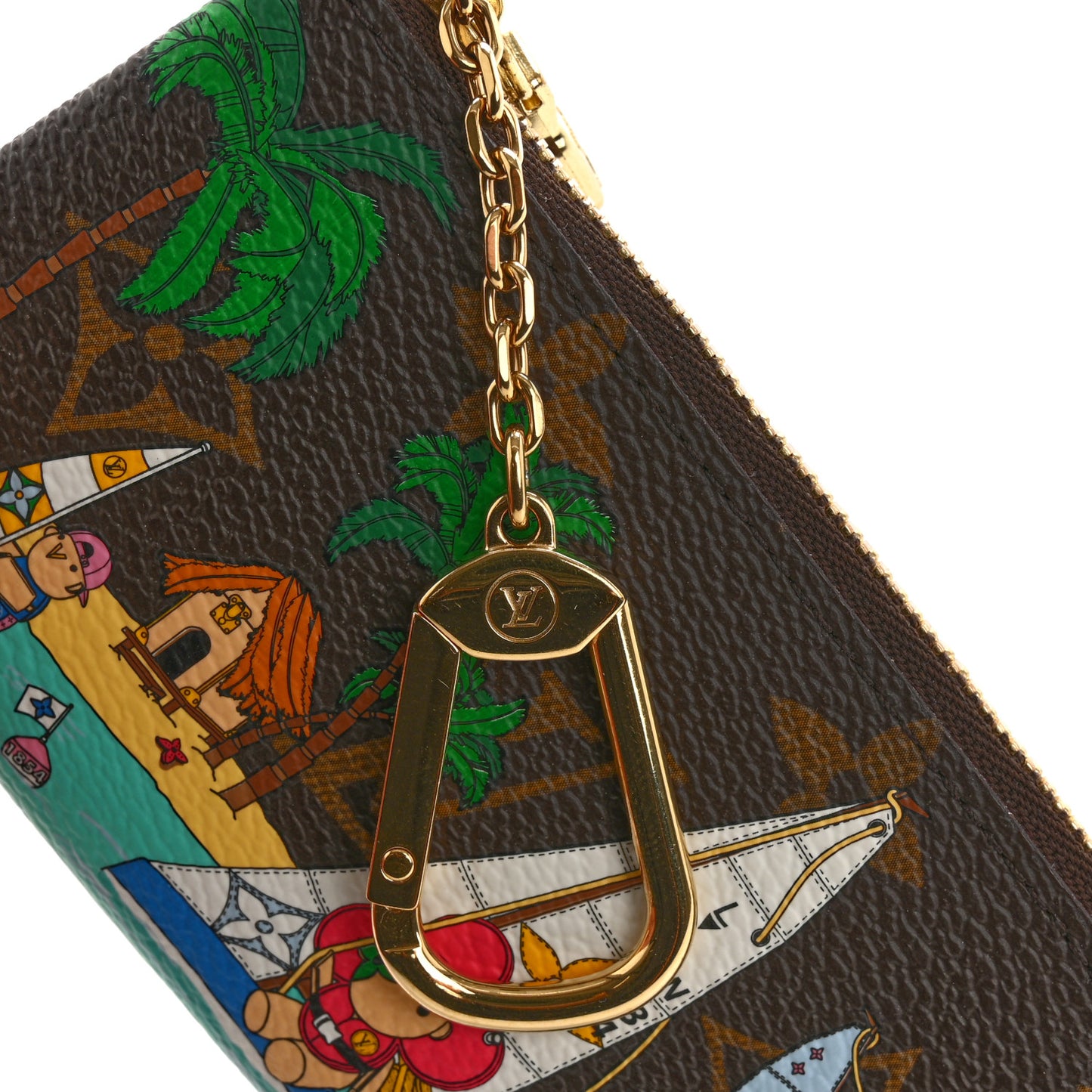 Monogram 2023 Christmas Animation Sailing Vivienne Key Pouch Dragonfruit Pink