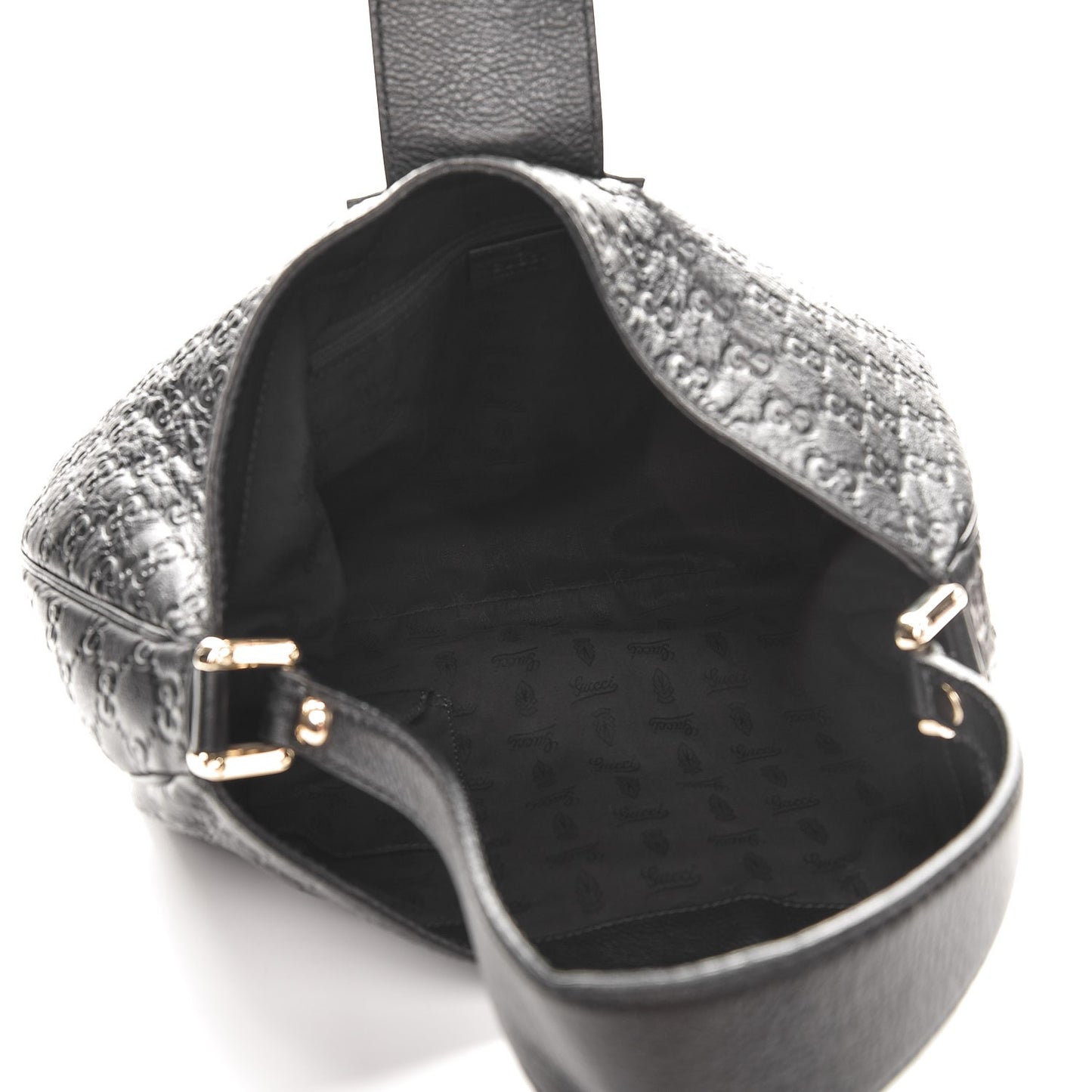 Guccissima Large New Ladies Web Hobo Black