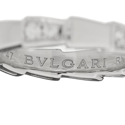 Bulgari 18K White Gold Diamond Serpenti Viper Band Ring 47 4 4 of 5