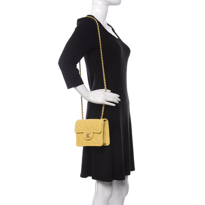 Chanel Caviar Quilted Mini Sweet Classic Flap Yellow 2 of 11