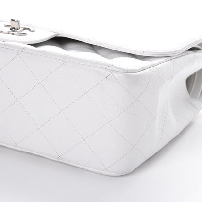 Chanel Caviar Quilted Jumbo Double Flap White 10 of 11