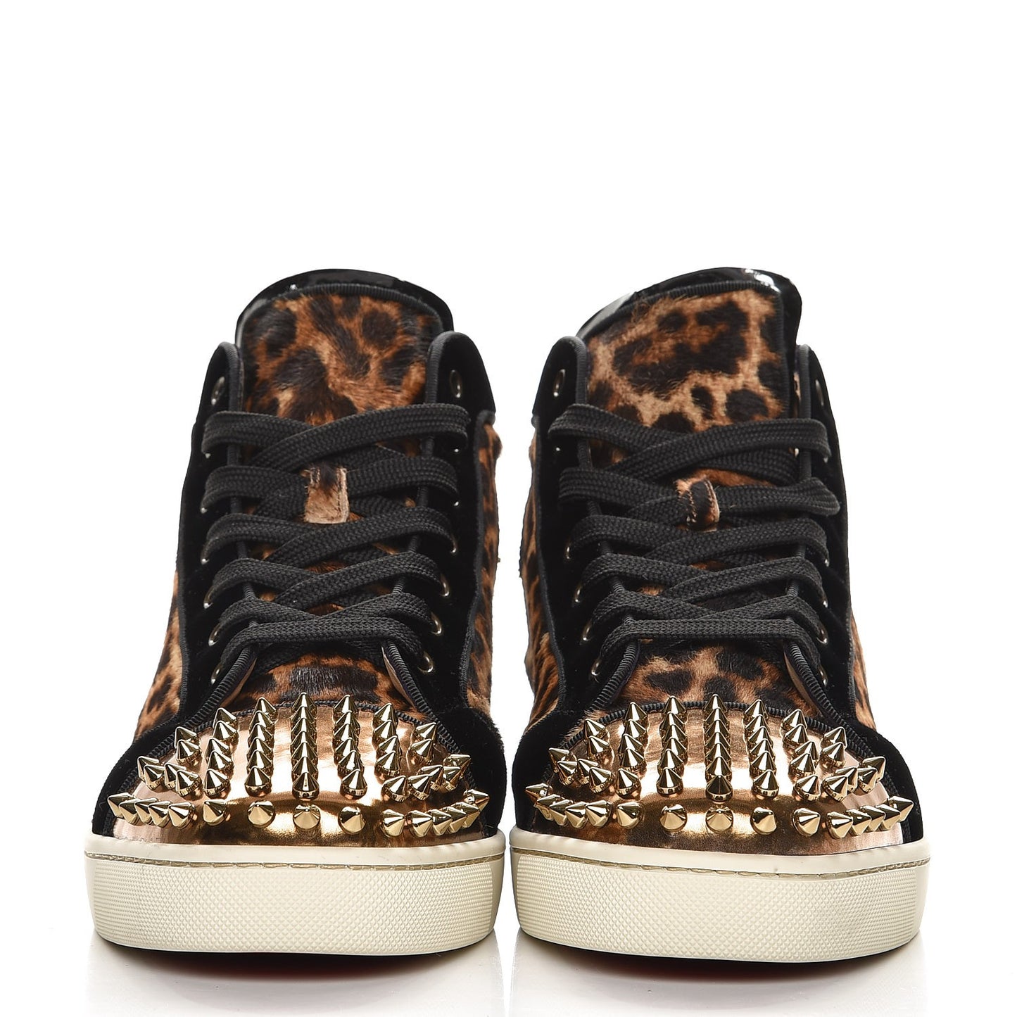 Mens Pony Hair Spikes Orlato Flat Sneakers 42 Leopard