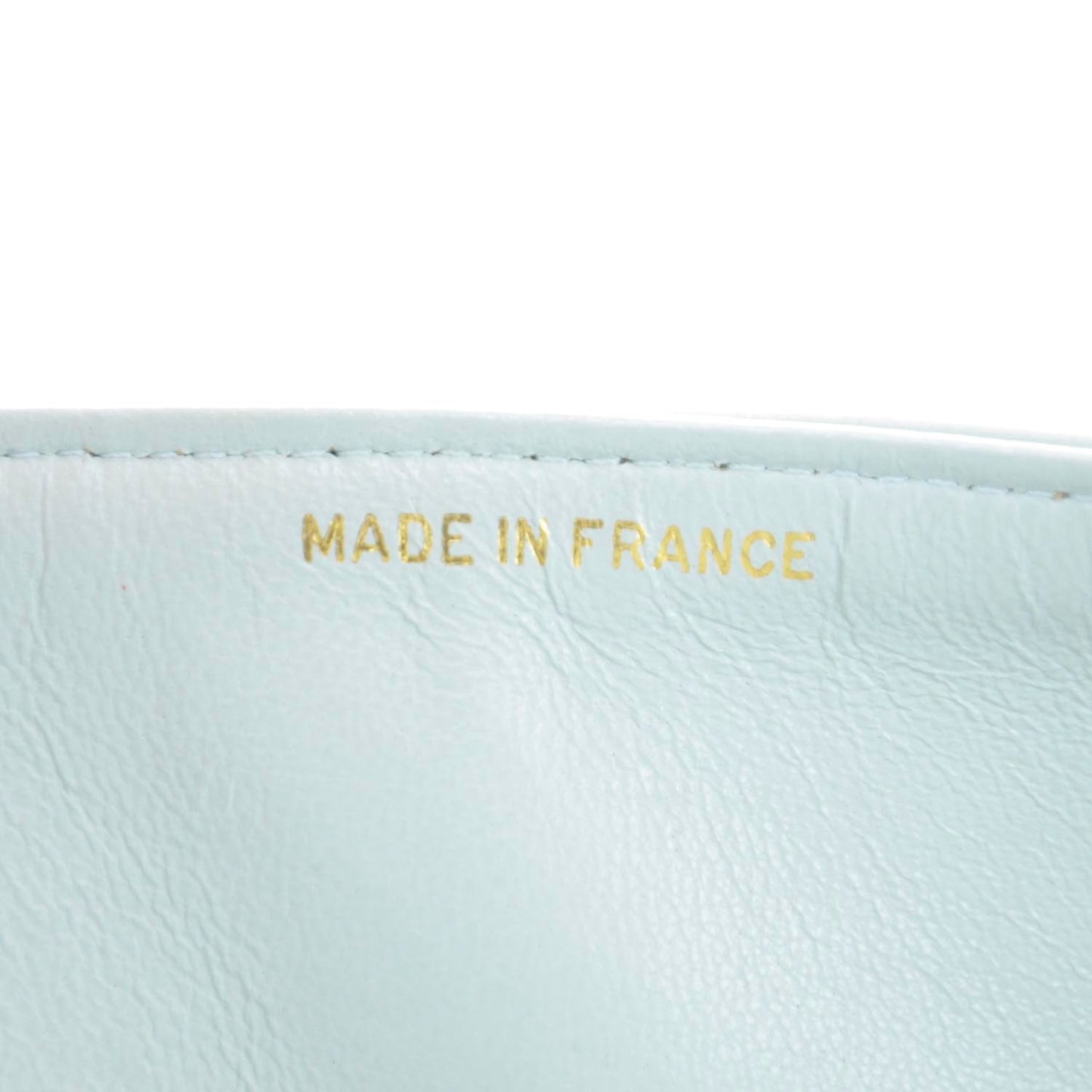 Lambskin Quilted Medium Double Flap Light Blue
