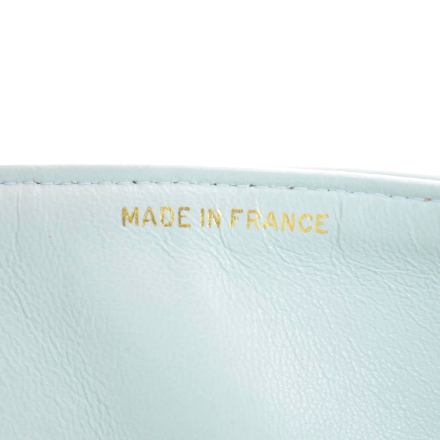 Chanel Lambskin Quilted Medium Double Flap Light Blue 9 of 10