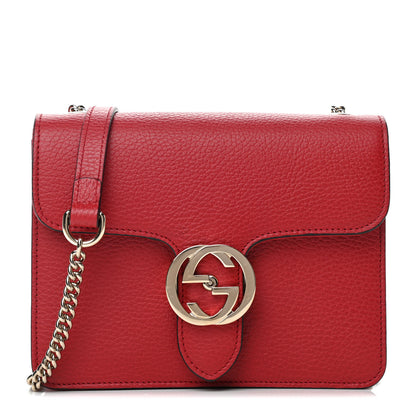 Gucci Dollar Calfskin Small Interlocking G Shoulder Bag Red 1 of 10