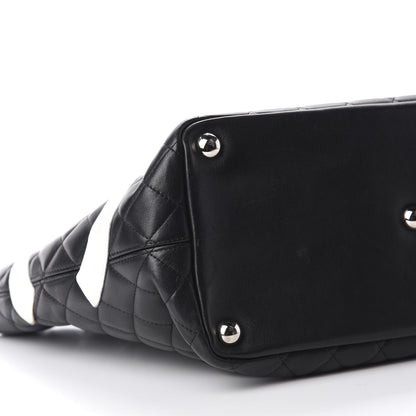 Chanel Calfskin Quilted Large Cambon Tote Black White 6 of 10