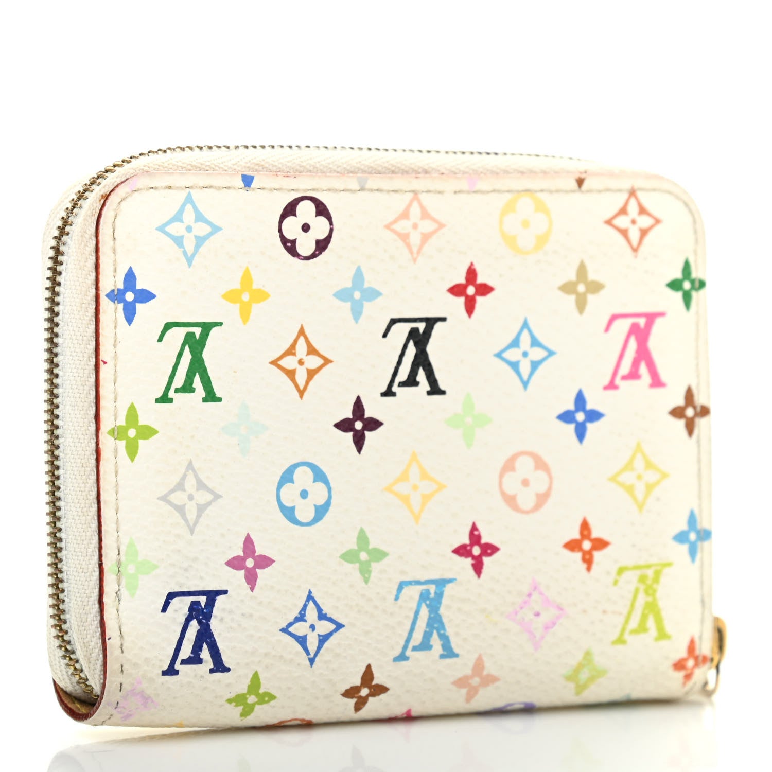Louis Vuitton Monogram Multicolor Zippy Coin Purse Wallet White 3 of 11
