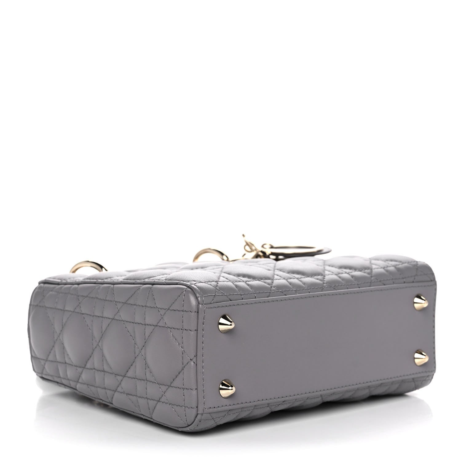 Christian Dior Lambskin Cannage Small My ABCDior Lady Dior Grey 4 of 12