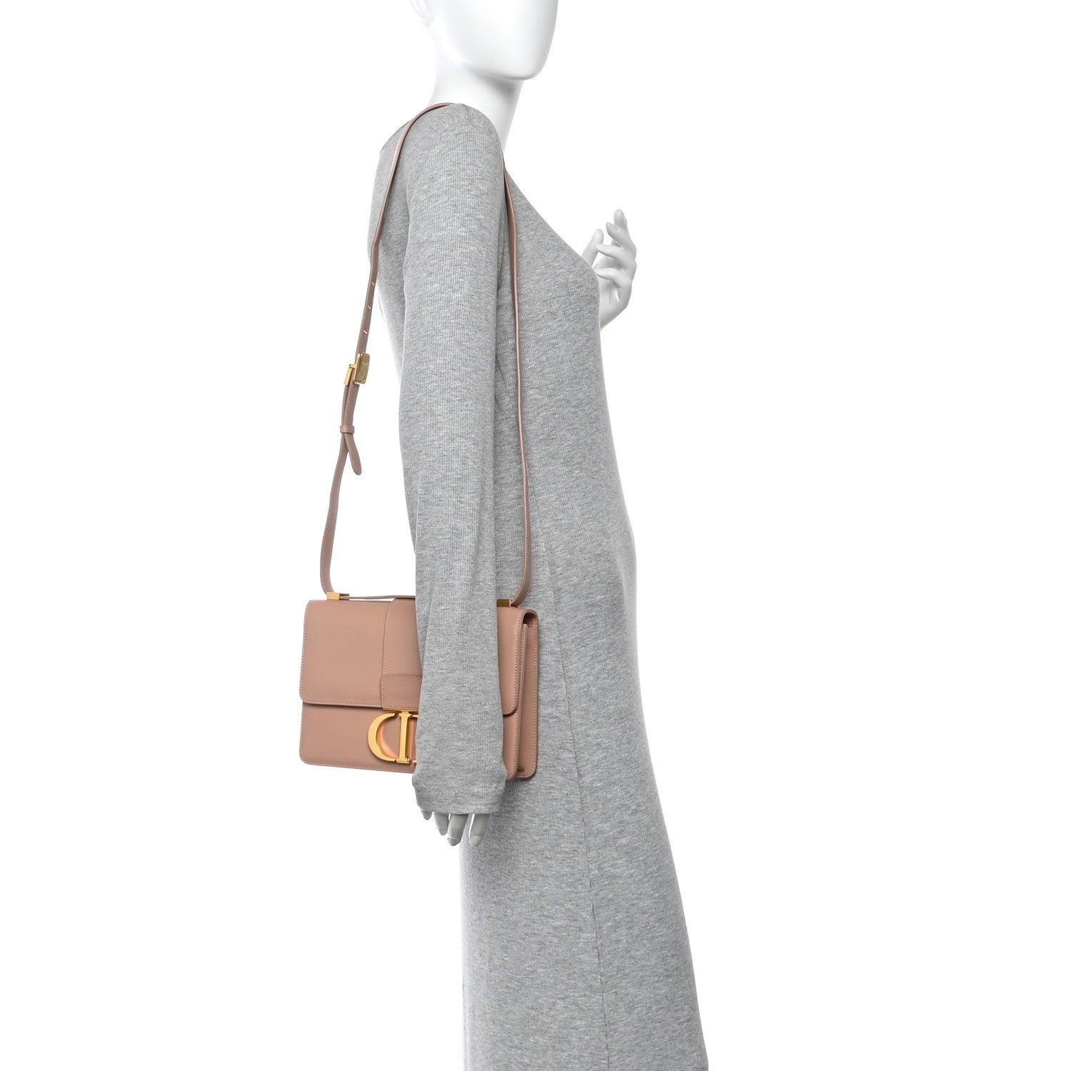 Christian Dior Smooth Calfskin 30 Montaigne Flap Bag Pale Pink 2 of 9