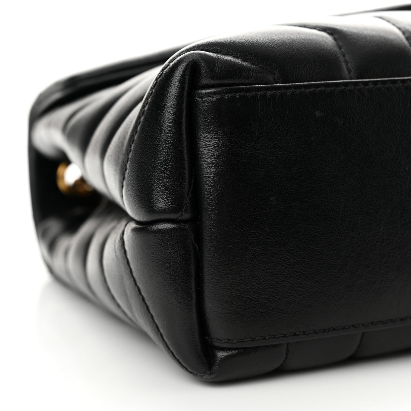 Calfskin Y Quilted Monogram Small Loulou Chain Satchel Black