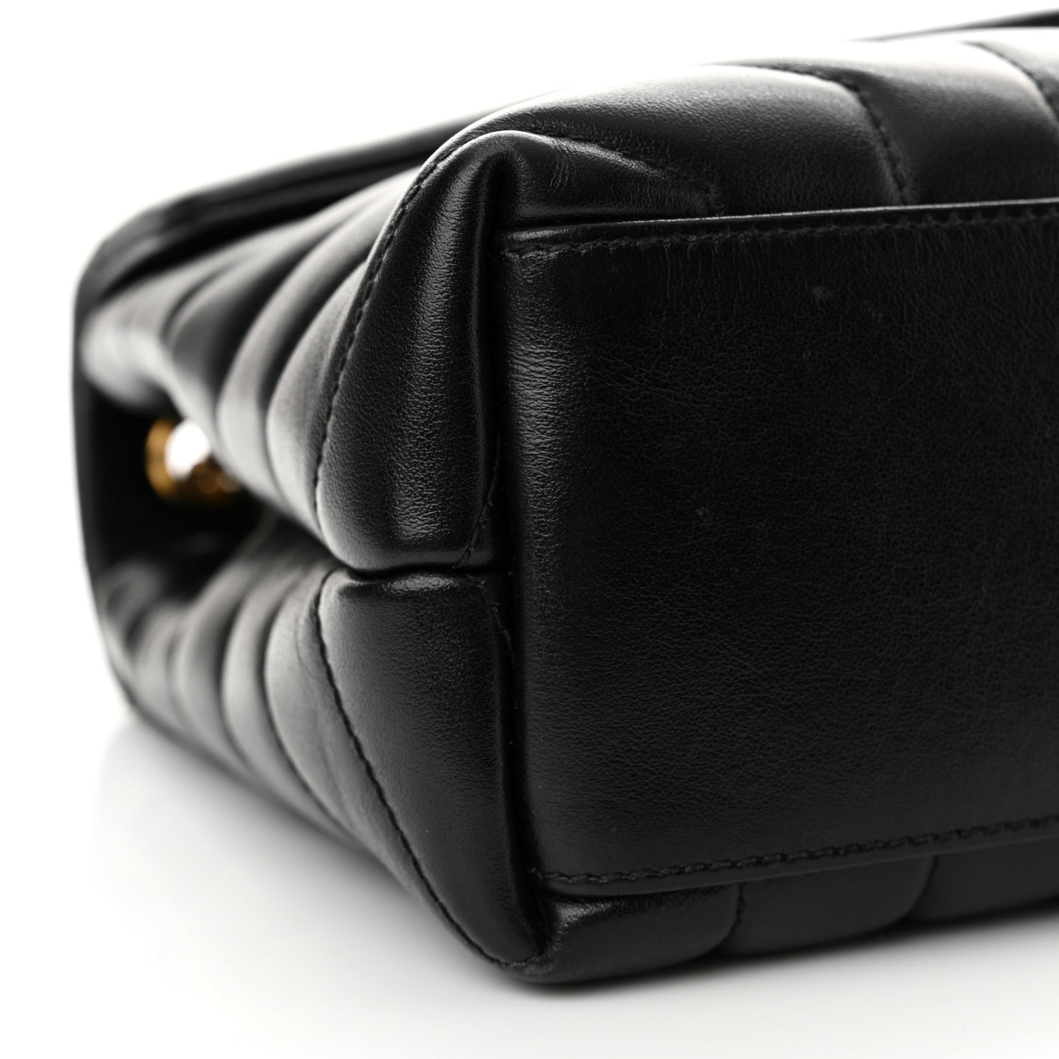 Saint Laurent Calfskin Y Quilted Monogram Small Loulou Chain Satchel Black 9 of 13