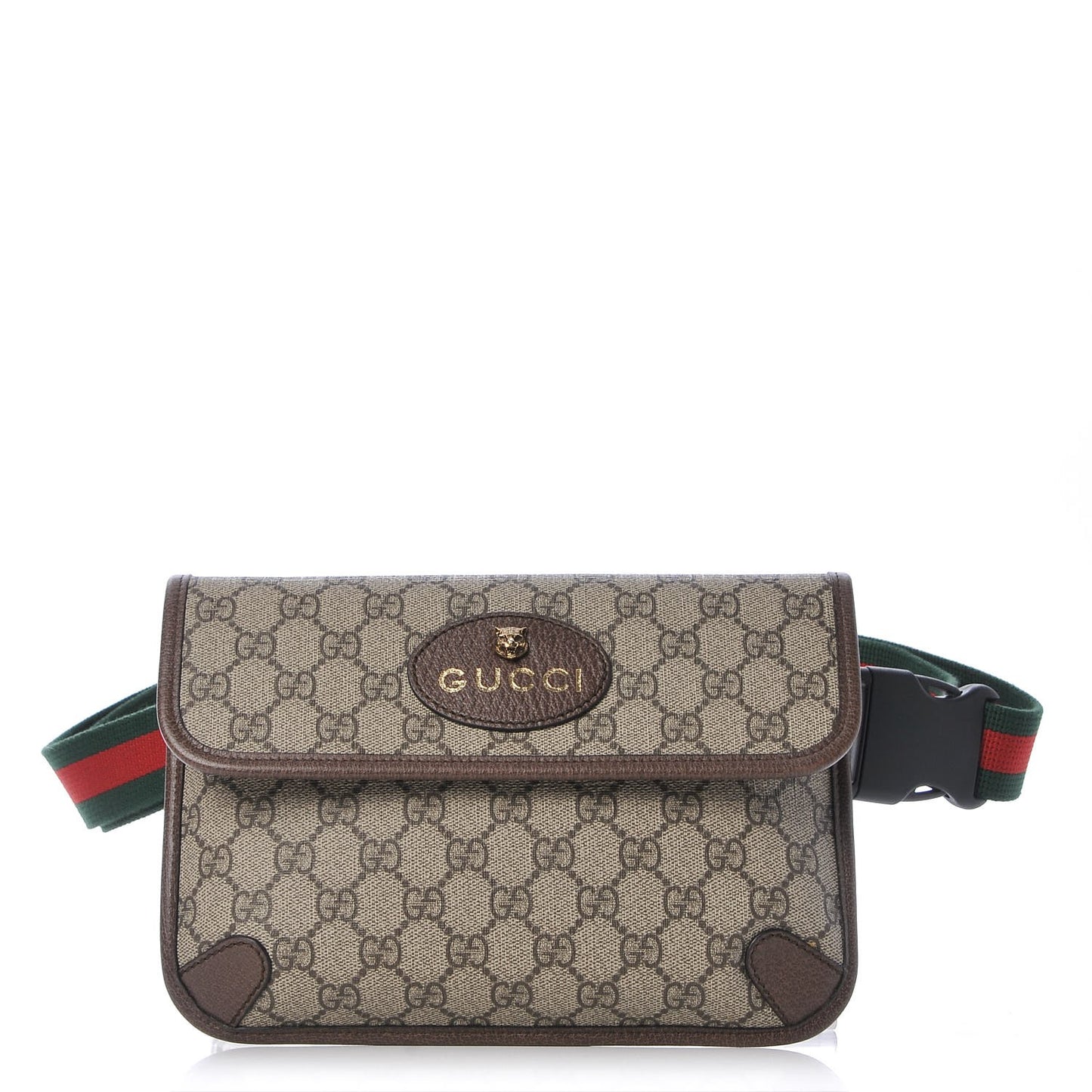GG Supreme Monogram Neo Vintage Web Belt Bag Brown
