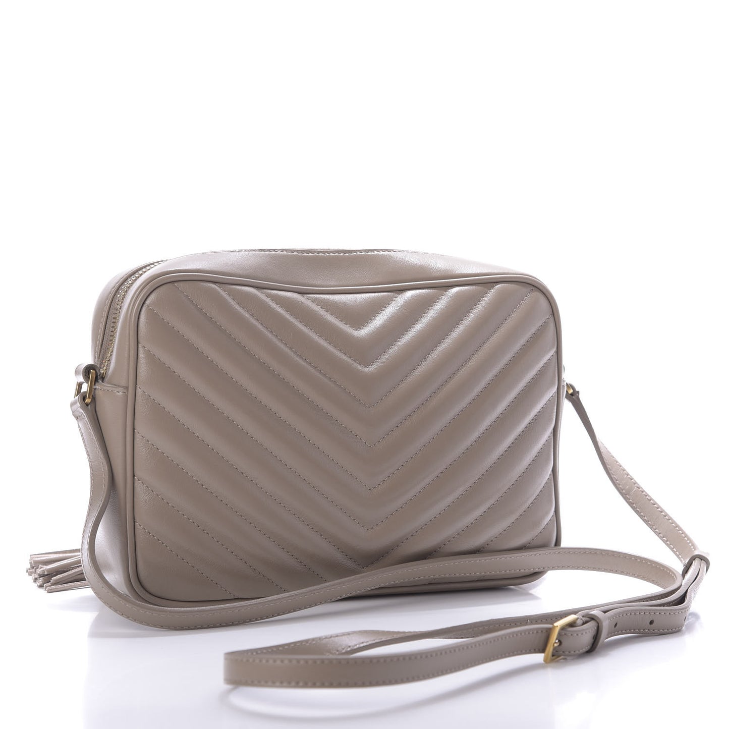 Calfskin Matelasse Monogram Lou Camera Bag Dark Latte