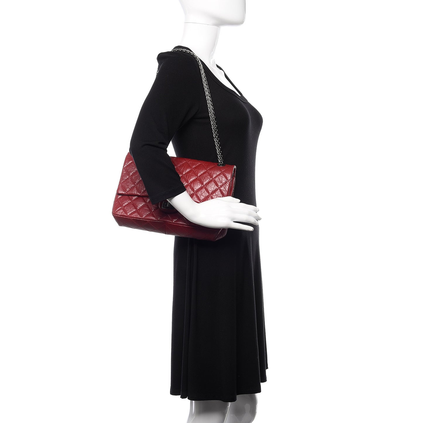 Aged Calfskin Quilted 2.55 Reissue 226 Flap Red