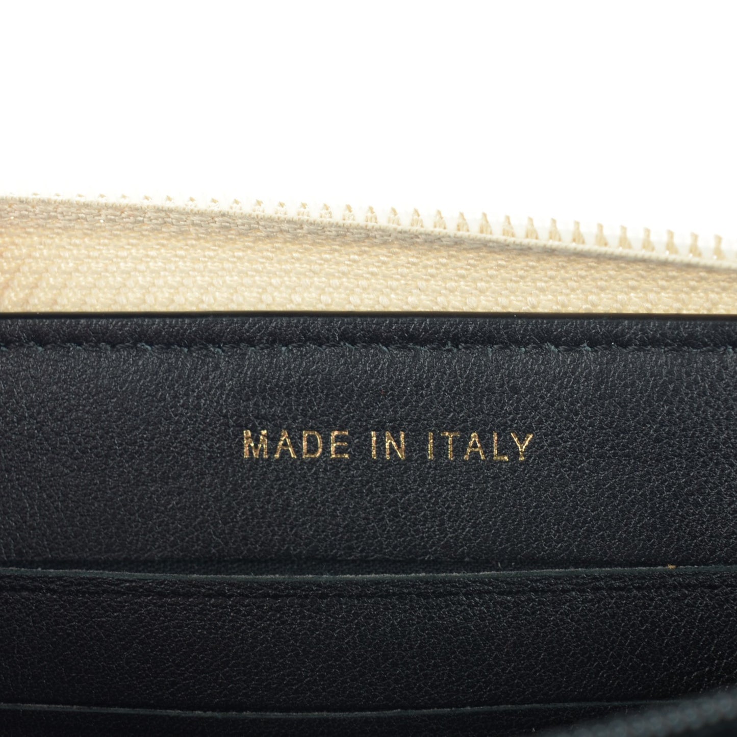 Lambskin Boy Zip Around Wallet Black Gold