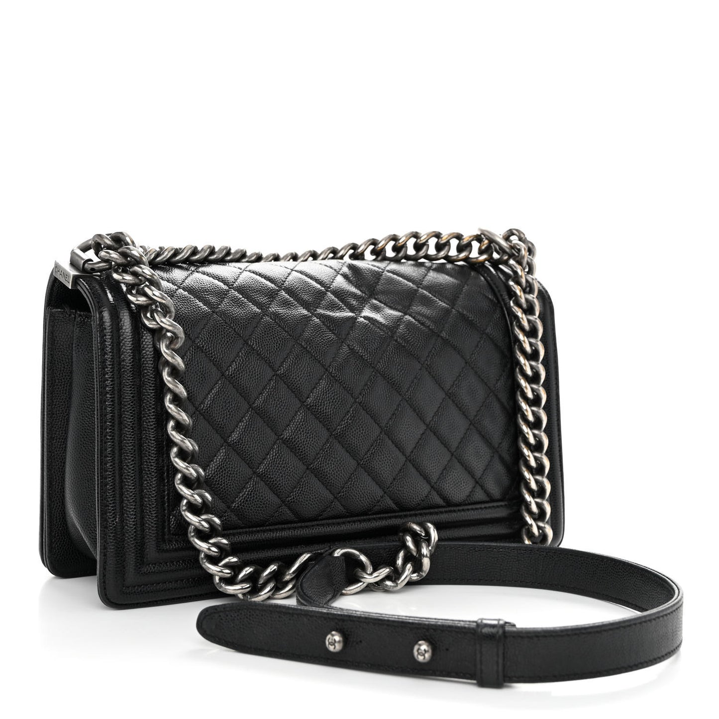 Caviar Quilted Medium Boy Flap Black