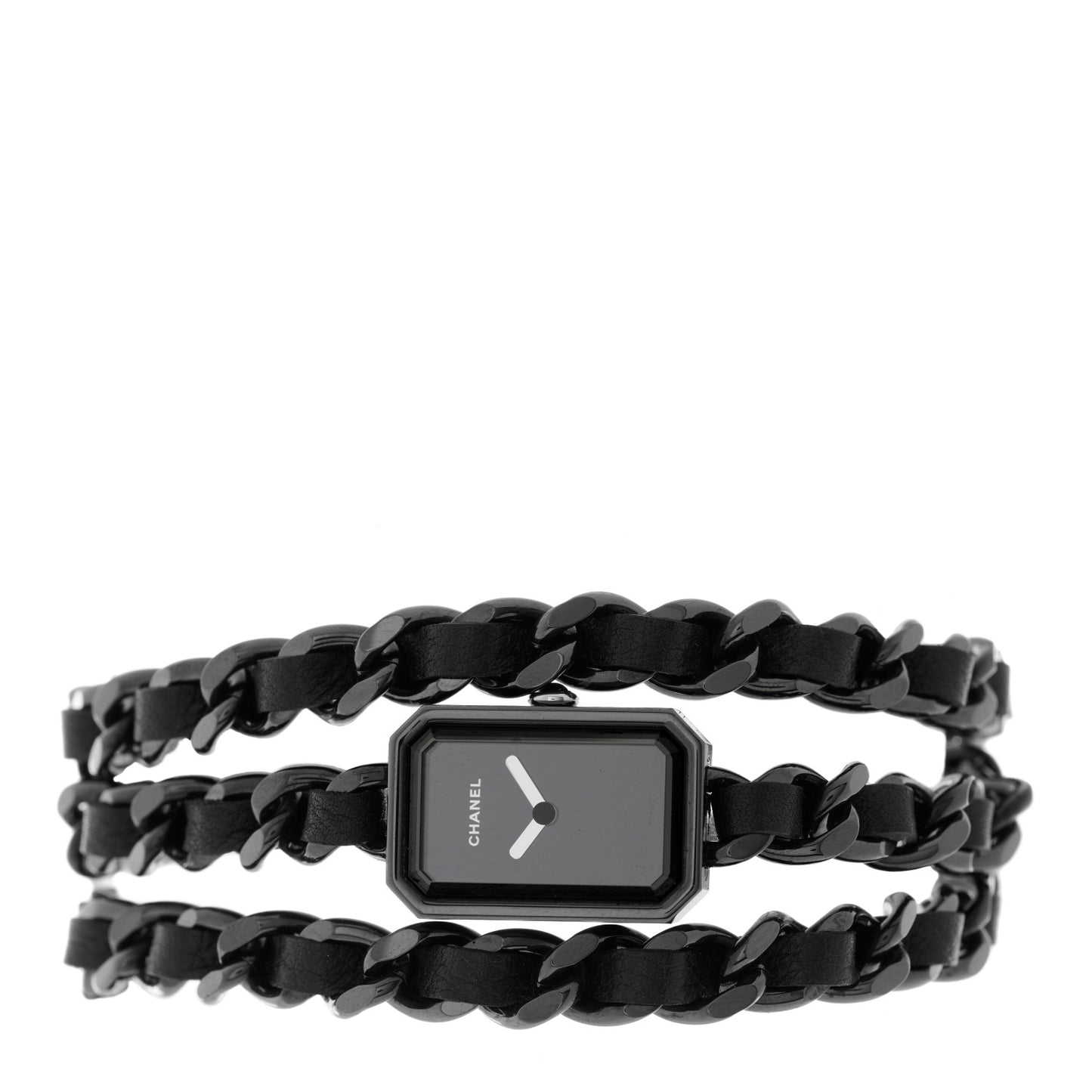 Stainless Steel Lambskin 16mm Premiere Rock Triple Row Quartz Watch Black