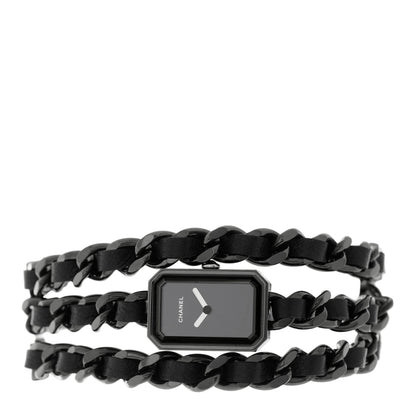 Chanel Stainless Steel Lambskin 16mm Premiere Rock Triple Row Quartz Watch Black 2 of 4