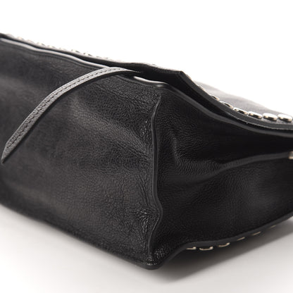 Prada Glace Calfskin Studded Etiquette Flap Black 7 of 11